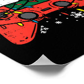 Kerst Gamer Controller Xmas Boys Kinder Jeugd Me Poster (Hoek)