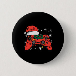 Kerst Gamer Controller Xmas Boys Kinder Jeugd Me Ronde Button 5,7 Cm