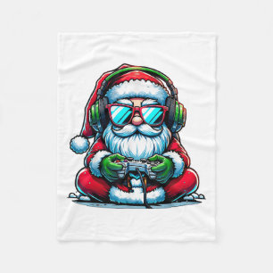 Kerst Gamer Jongens Videospel Santa Kerstmis _1  Fleece Deken