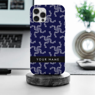 Kerst Garland, Blauw, Jouw naam, Personaliseer iPhone 15 Pro Max Hoesje
