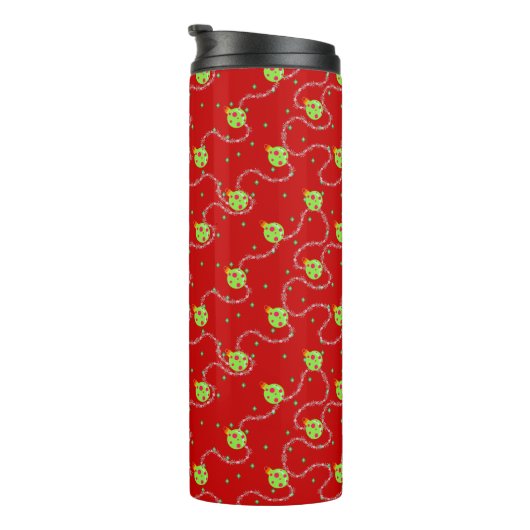 Kerst Garland en Ornament_rood Thermosbeker (Geroteerd rechts)