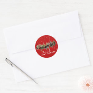Kerst Garland en Shooting Stars Koesteren de Ronde Sticker