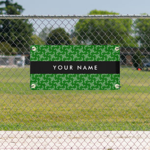 Kerst Garland, Groen, Jouw naam, Personaliseren Spandoek