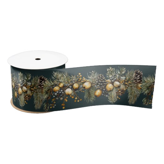 Kerst Garland Pine Cones Noten Bessen Lint (Spoel)