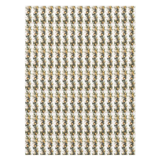 Kerst Garland Pine Cones Pine Branches Goud Tafelkleed (Voorkant)