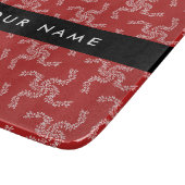 Kerst Garland, Rood, Jouw naam, Personaliseren Snijplank (Hoek)