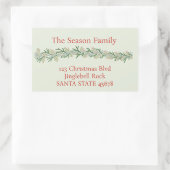 Kerst Garland Waterverf Rechthoekige Sticker (Tas)