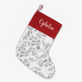 Kerst gebladerte en bessen kous kleine kerstsok (Voorkant (Hangend))