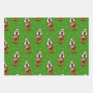 Kerst Geboorte Herder Schaap Patroon Inpakpapier Vel