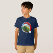 Kerst Gecko - Kinderen Basic Hanes T-Shirt (Voorkant volledig)