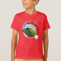 Kerst Gecko - Kinderen Basic Hanes T-Shirt
