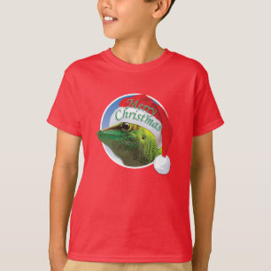 Kerst Gecko - Kinderen Basic Hanes T-Shirt
