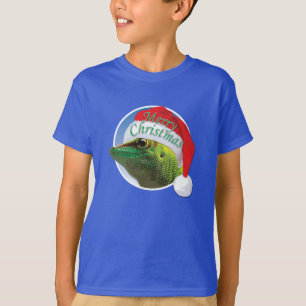 Kerst Gecko - Kinderen Basic Hanes T-Shirt