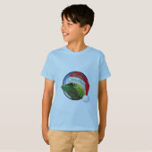Kerst Gecko - Kinderen Basic T-Shirt (Voorkant volledig)