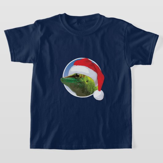 Kerst Gecko - Kinderen Basic T-Shirt (Laagn)