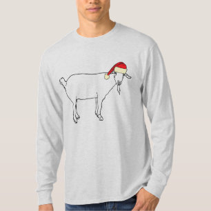 Kerst Geit Grappige Kerstman Dier Feestelijk Humor T-shirt