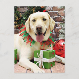 Kerst - Gele Labrador - Strider Feestdagenkaart