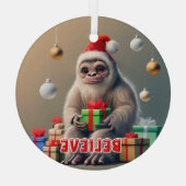 Kerst Geloof de Sasquatch Bigfoot Glas Ornament (Achterkant)