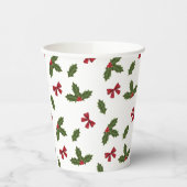 Kerst gemeenschappelijke Holly Planten en rode str Papieren Bekers (Links)