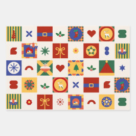 Kerst Geometrisch patroon cadeau Inpakpapier Vel