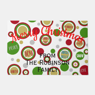 Kerst geometrische cirkels familienaam deurmat