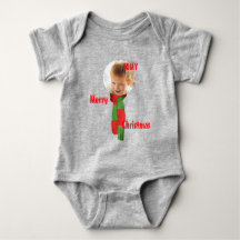 Kerst gepersonaliseerde Baby Jersey Bodysuit kleur