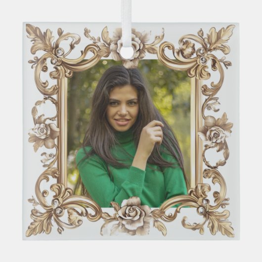 Kerst Gepersonaliseerde Foto Glas Ornament (Voorkant)