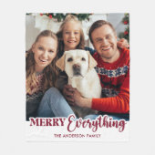 Kerst Gepersonaliseerde foto Vrolijk alles Fleece Deken (Voorkant)