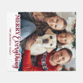 Kerst Gepersonaliseerde foto Vrolijk alles Fleece Deken (Voorkant (Horizontaal))