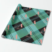 Kerst Gepersonaliseerde Plaid Green Cadeaupapier (Uitgerold)