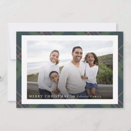 Kerst Geruit Feestdagenkaart (Voorkant)