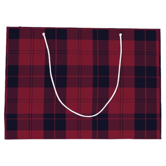 Kerst geruit patroon Red Buffalo Plaid Groot Cadeauzakje (Achterkant)