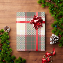 Kerst geruite patroon cadeaupapier