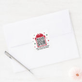 Kerst geschenkdoos met sterren QR code rood wit Vierkante Sticker (Envelop)