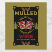 Kerst gesmolten rode wijn Drink Wijn Etiket (Enkel label)