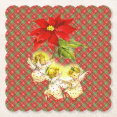 Kerst gespeeld met engelen kartonnen onderzetters (Voorkant)