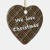 Kerst Geweven Kleurrijke Grafische Burlap met Tex Keramisch Ornament (Rechts)