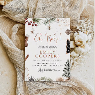 Kerst gezellig Baby shower uitnodiging