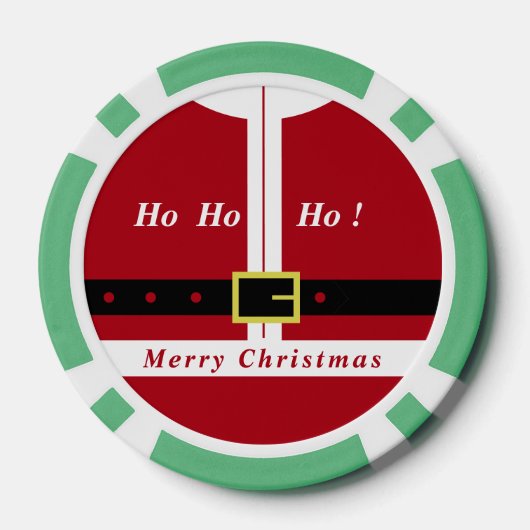 Kerst Gift Poker Chips met Grappig Santa Design (Achterkant)
