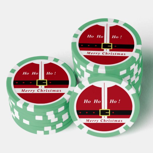 Kerst Gift Poker Chips met Grappig Santa Design (Opstapeling)