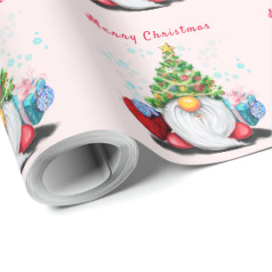 Kerst Gift Wrapping Papier met Schattigee Gnome