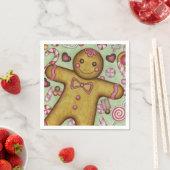 Kerst Gingerbread Boy Party Vakantie servetten (Insitu)