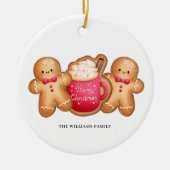 Kerst Gingerbread Cacao Naam Keramisch Ornament (Voorkant)