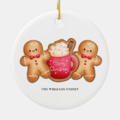 Kerst Gingerbread Cacao Naam Keramisch Ornament (Achterkant)