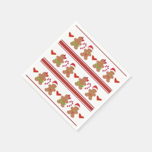Kerst Gingerbread Cookie Party Papieren servetten (Hoek)