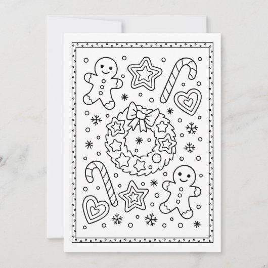 Kerst Gingerbread Cookies Kleuren Flat Note Feestdagenkaart (Voorkant)