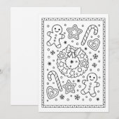 Kerst Gingerbread Cookies Kleuren Flat Note Feestdagenkaart (Voorkant / Achterkant)