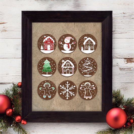 Kerst Gingerbread Cookies Wall Art Poster