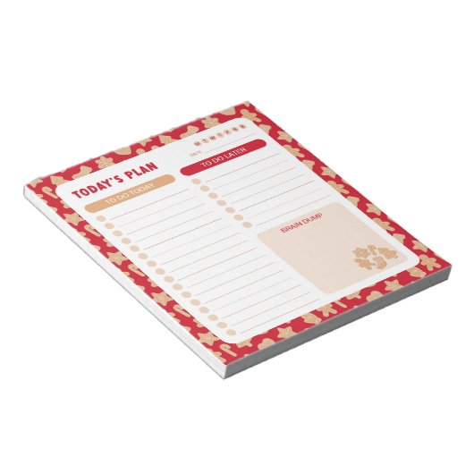 Kerst Gingerbread Daily to Do List Planner Notitieblok (Schuin)