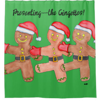 Kerst Gingerbread Dansers Douchegordijn
